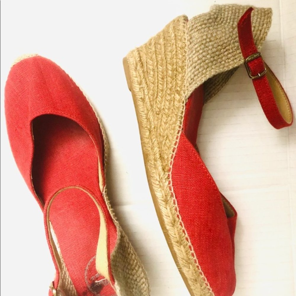 COPY - Toni Pons Caldes' Linen Wedge Sandal Size 38